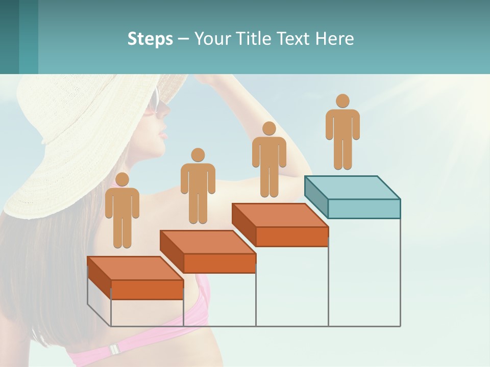 A Woman In A Hat Is Standing On The Beach PowerPoint Template