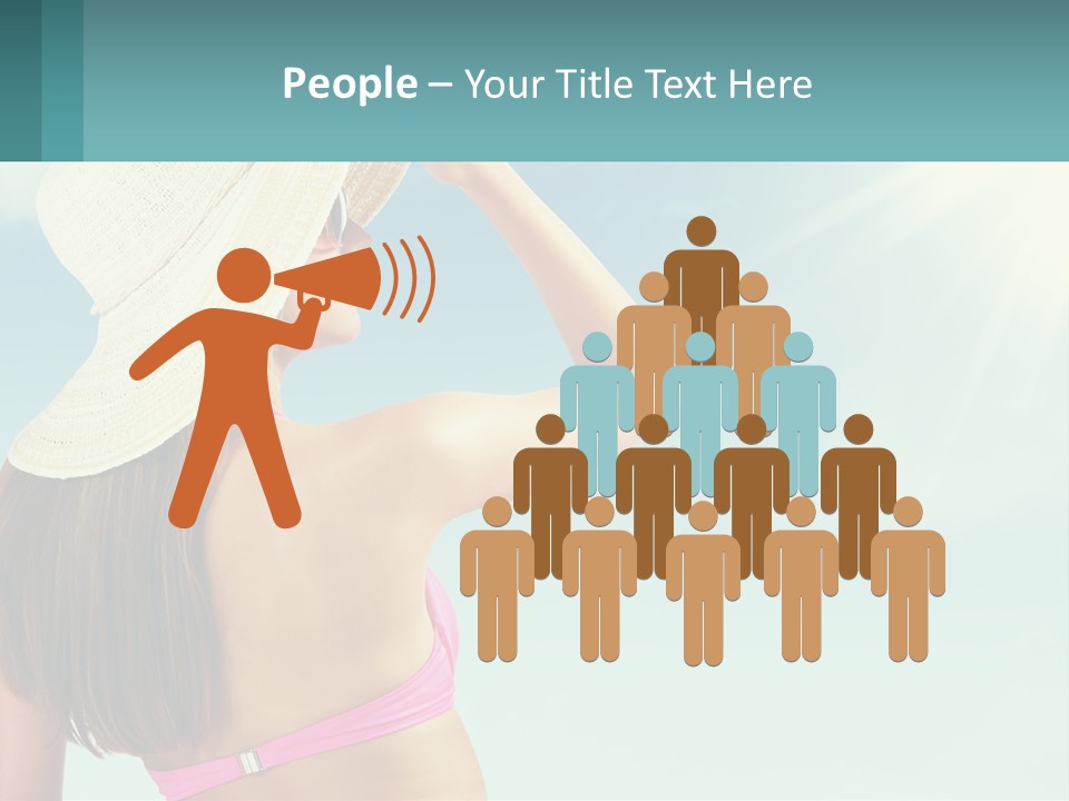 A Woman In A Hat Is Standing On The Beach PowerPoint Template