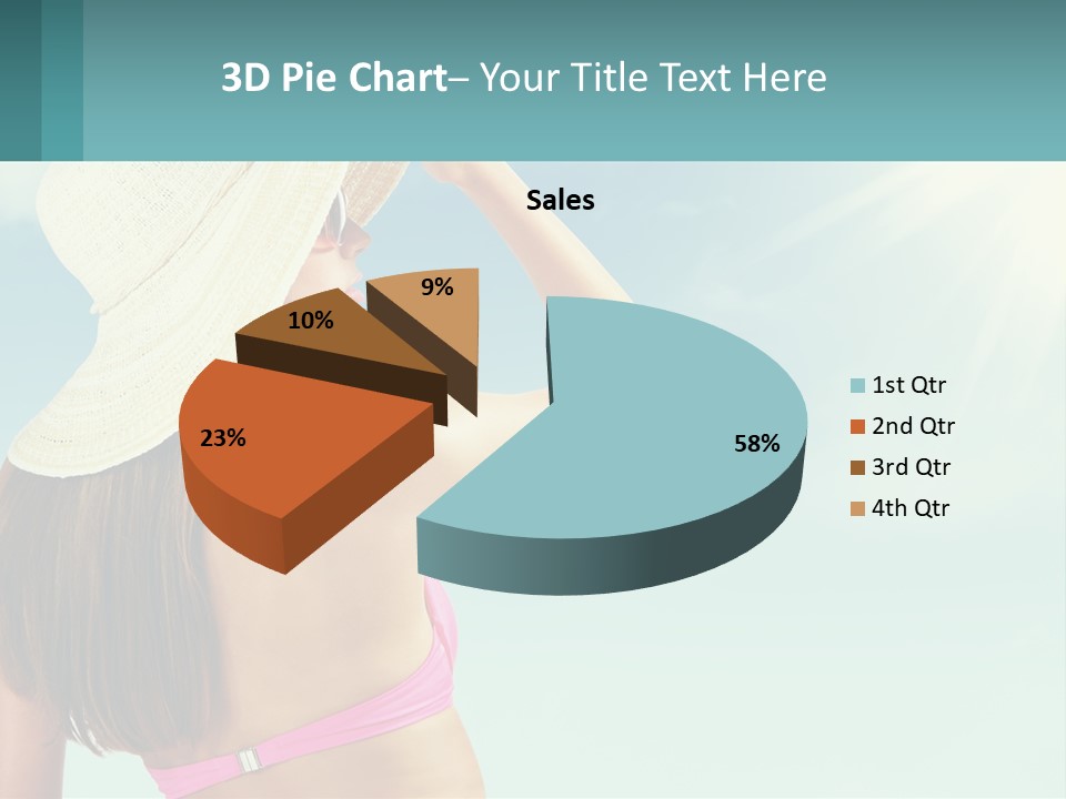 A Woman In A Hat Is Standing On The Beach PowerPoint Template