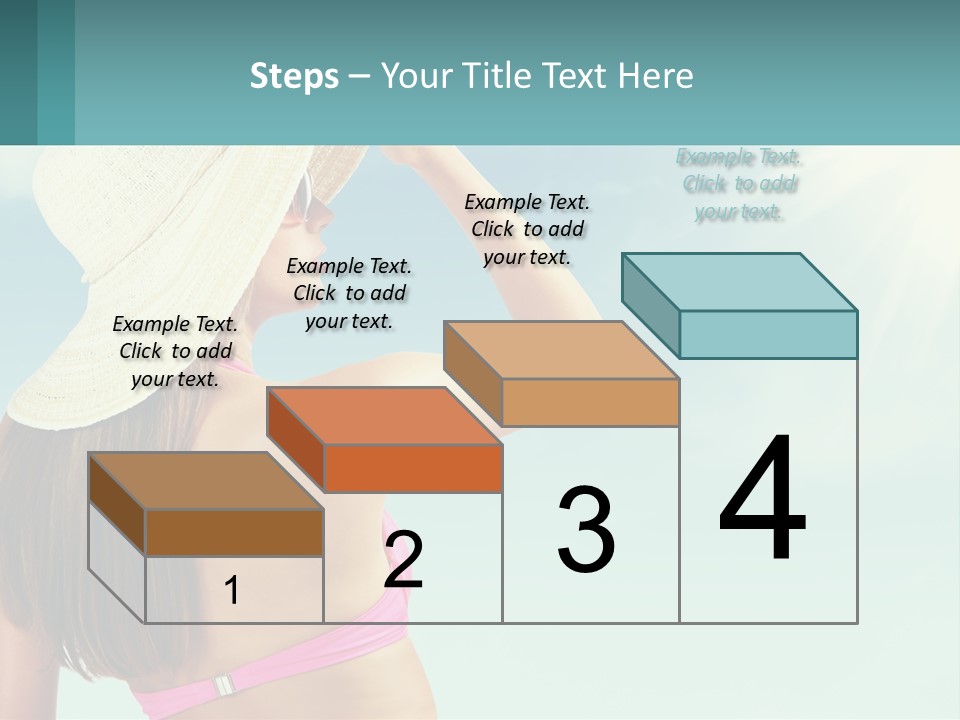 A Woman In A Hat Is Standing On The Beach PowerPoint Template