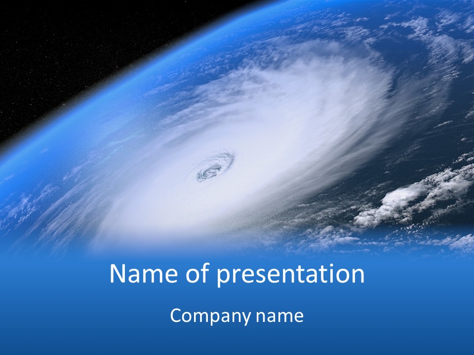 A Blue Planet With A White Disk In The Middle Of It PowerPoint Template