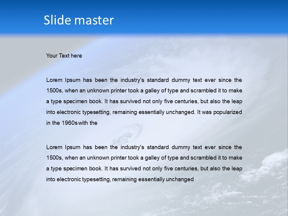 A Blue Planet With A White Disk In The Middle Of It PowerPoint Template