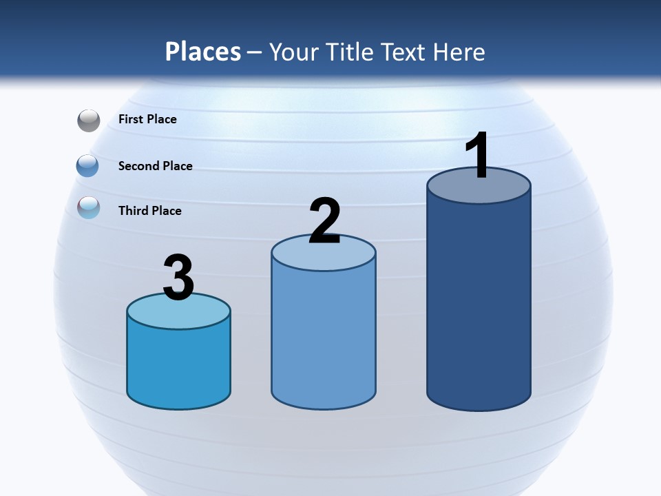 A Blue Exercise Ball On A White Background PowerPoint Template