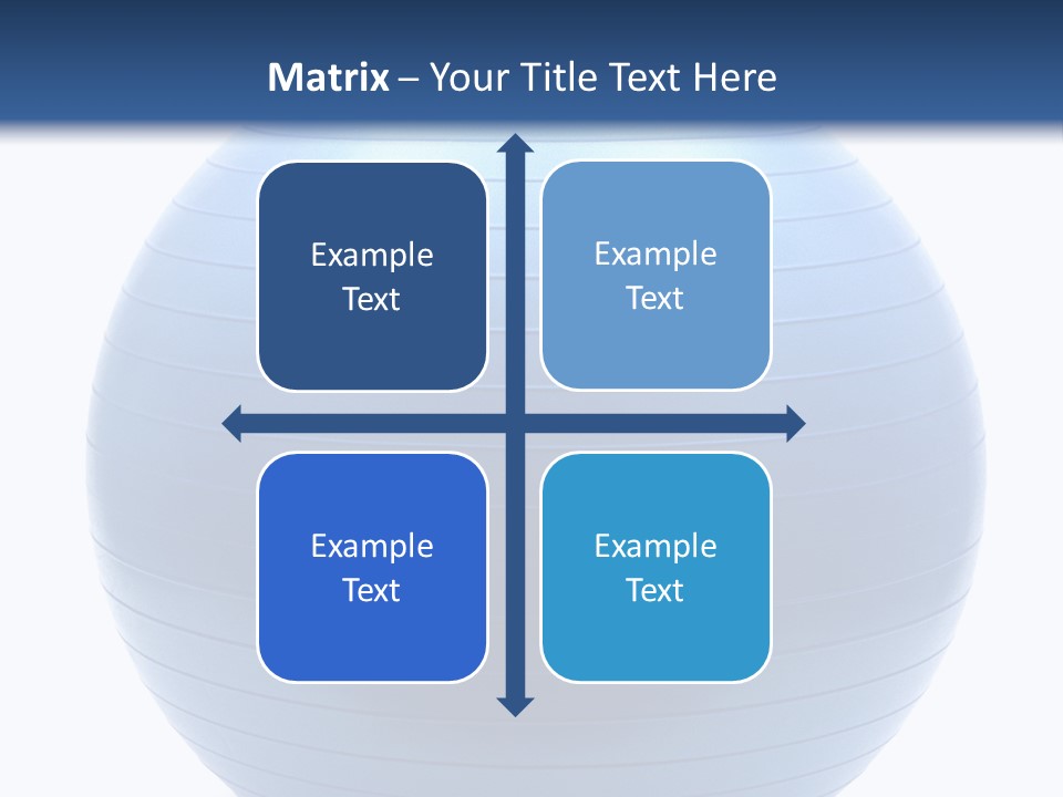 A Blue Exercise Ball On A White Background PowerPoint Template