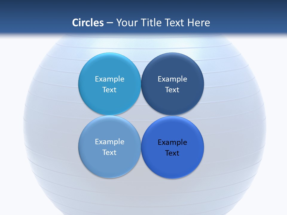 A Blue Exercise Ball On A White Background PowerPoint Template