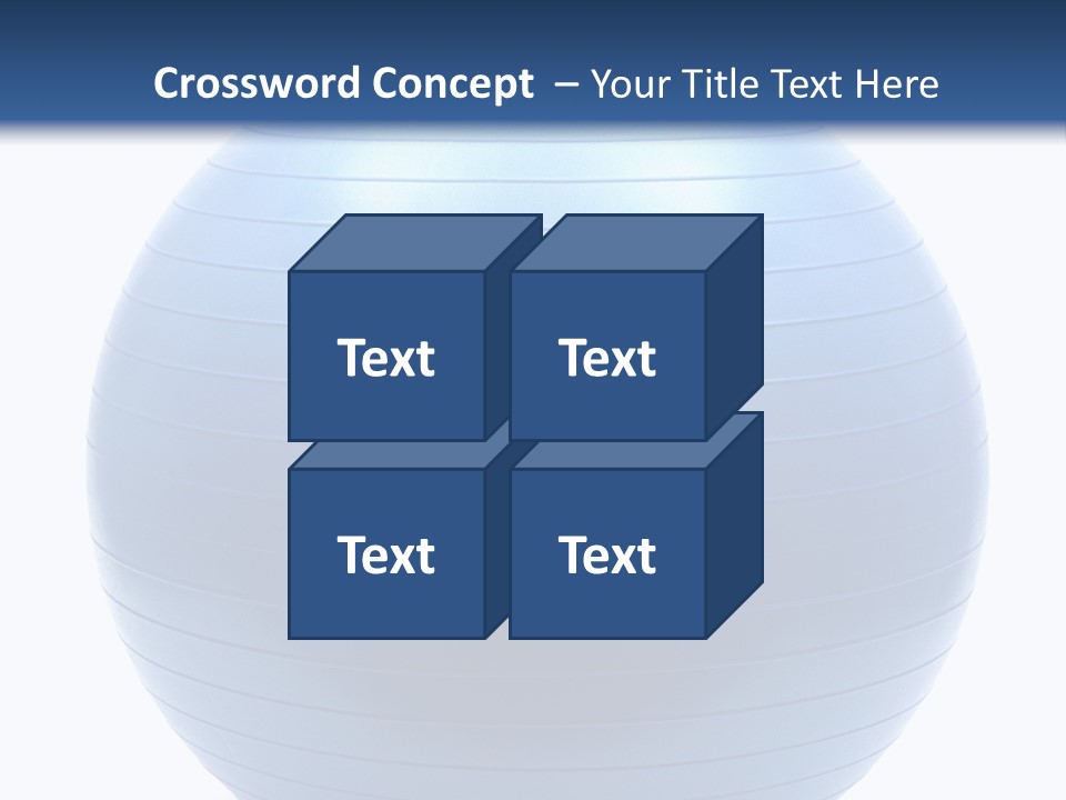 A Blue Exercise Ball On A White Background PowerPoint Template