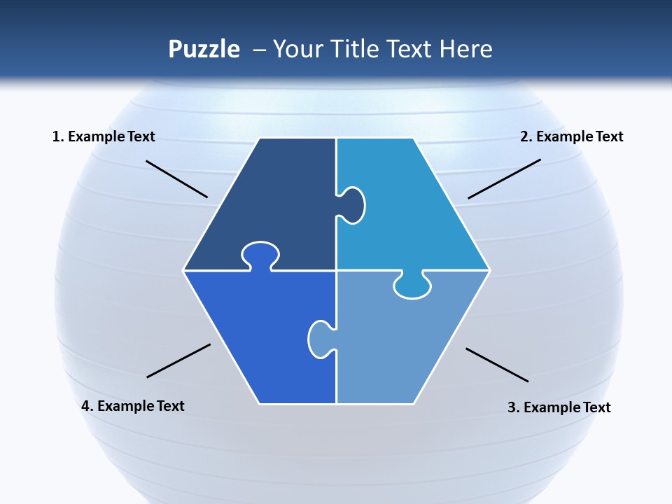 A Blue Exercise Ball On A White Background PowerPoint Template