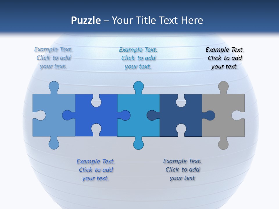 A Blue Exercise Ball On A White Background PowerPoint Template