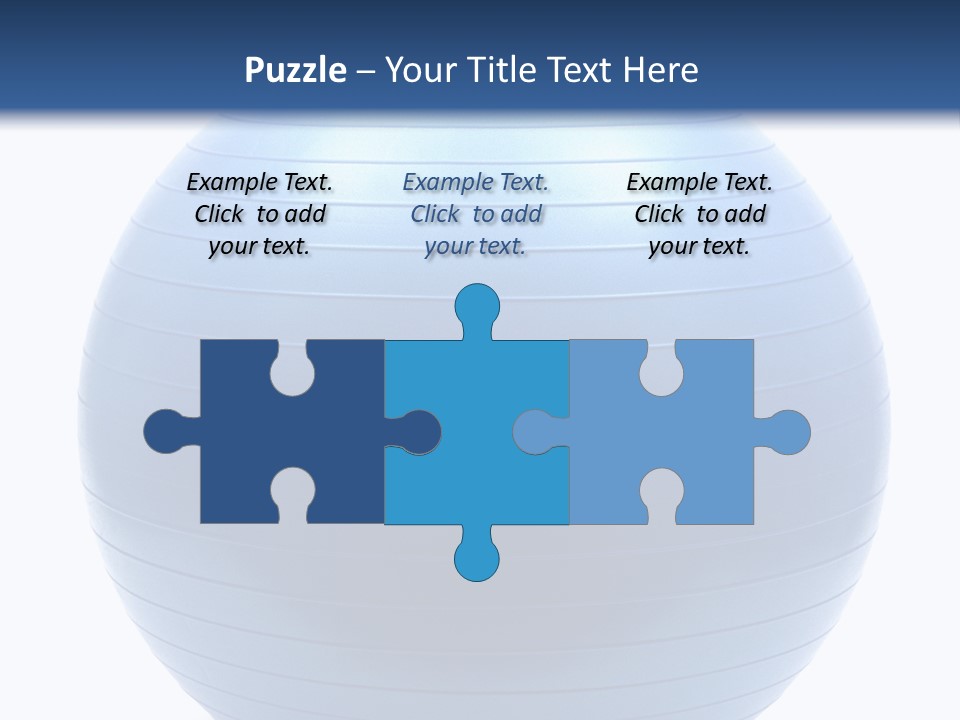 A Blue Exercise Ball On A White Background PowerPoint Template