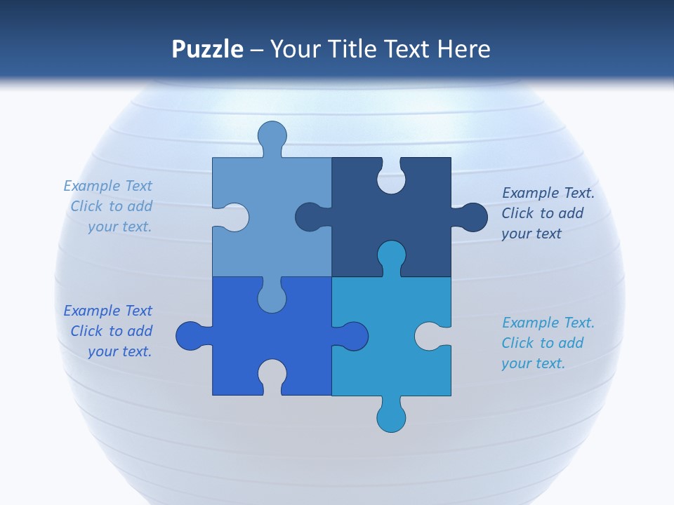 A Blue Exercise Ball On A White Background PowerPoint Template