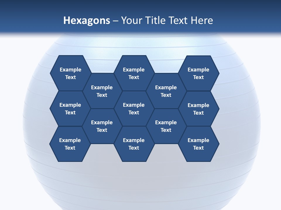 A Blue Exercise Ball On A White Background PowerPoint Template