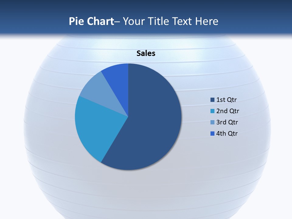 A Blue Exercise Ball On A White Background PowerPoint Template