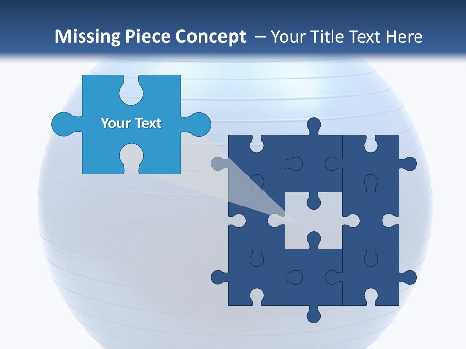 A Blue Exercise Ball On A White Background PowerPoint Template