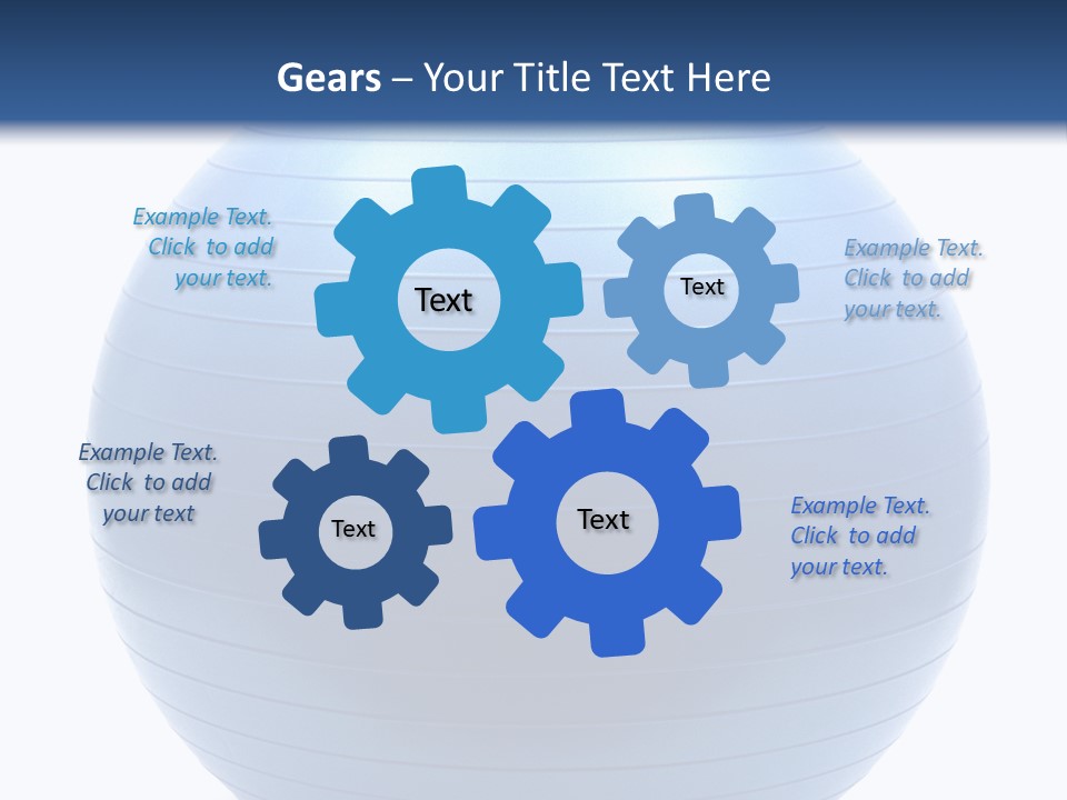 A Blue Exercise Ball On A White Background PowerPoint Template