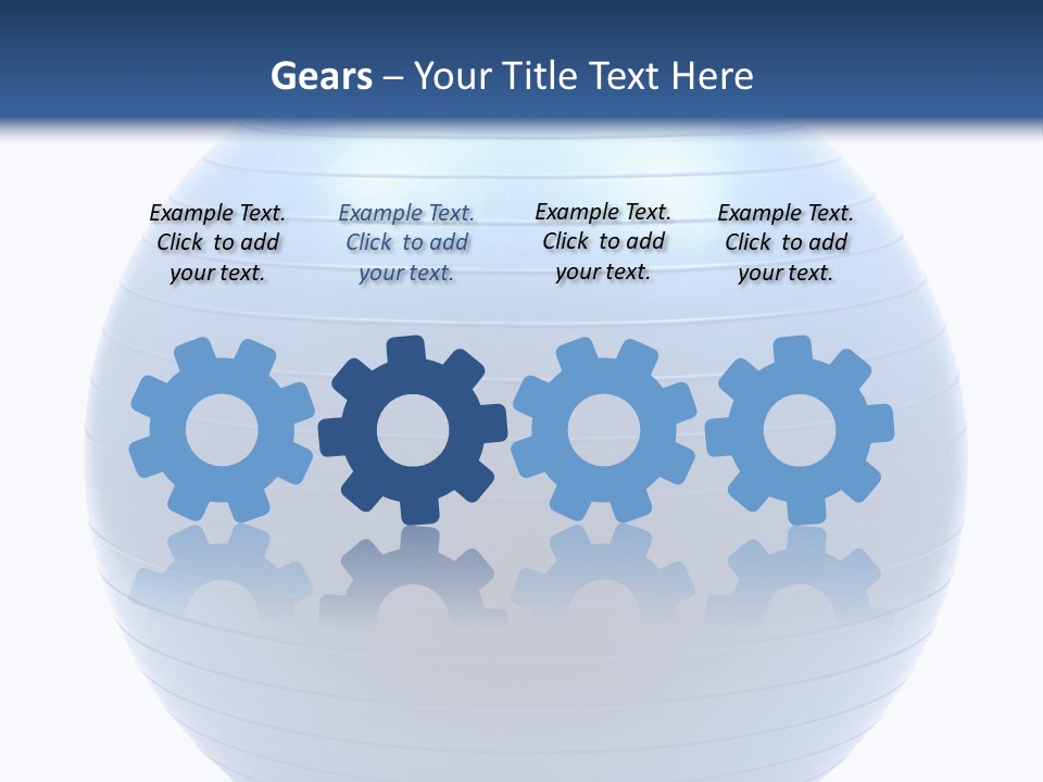 A Blue Exercise Ball On A White Background PowerPoint Template