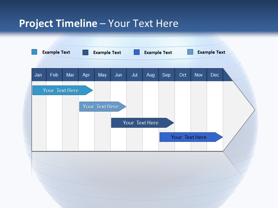 A Blue Exercise Ball On A White Background PowerPoint Template