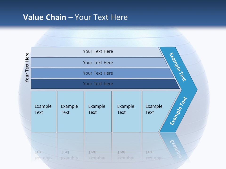 A Blue Exercise Ball On A White Background PowerPoint Template