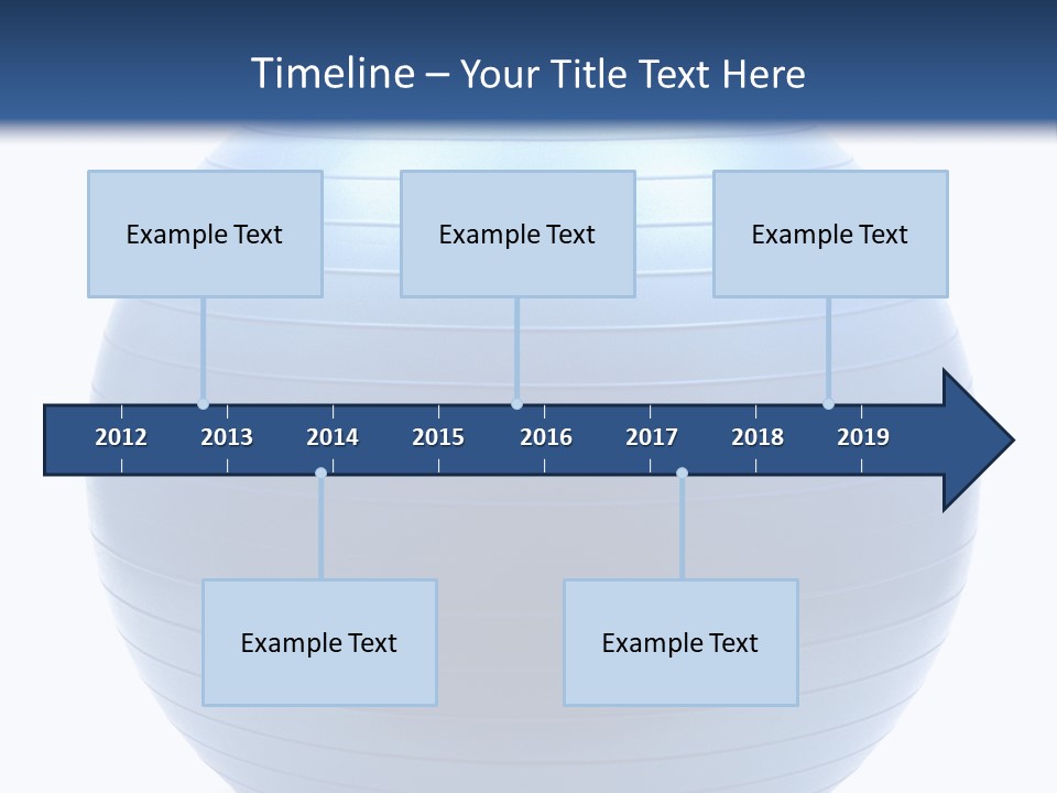 A Blue Exercise Ball On A White Background PowerPoint Template
