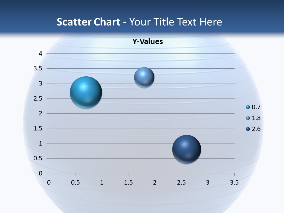 A Blue Exercise Ball On A White Background PowerPoint Template