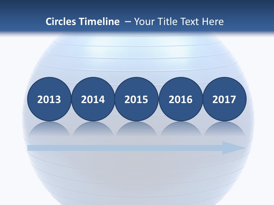 A Blue Exercise Ball On A White Background PowerPoint Template