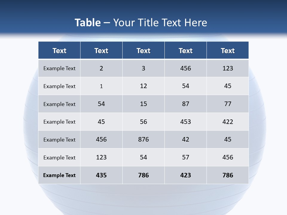 A Blue Exercise Ball On A White Background PowerPoint Template