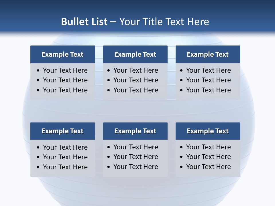 A Blue Exercise Ball On A White Background PowerPoint Template