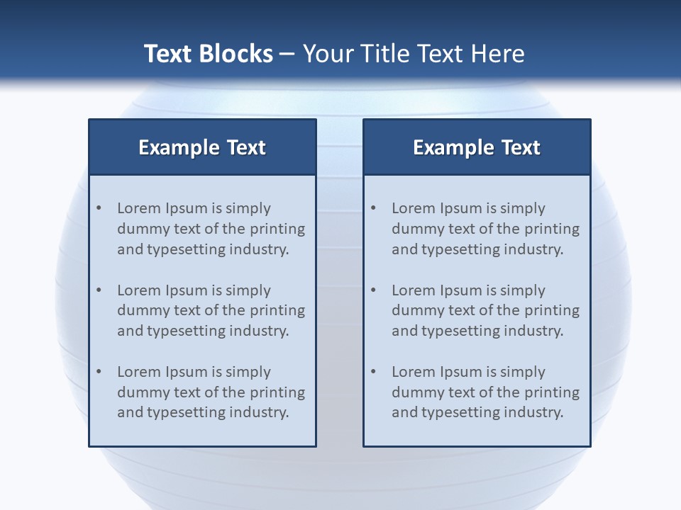 A Blue Exercise Ball On A White Background PowerPoint Template