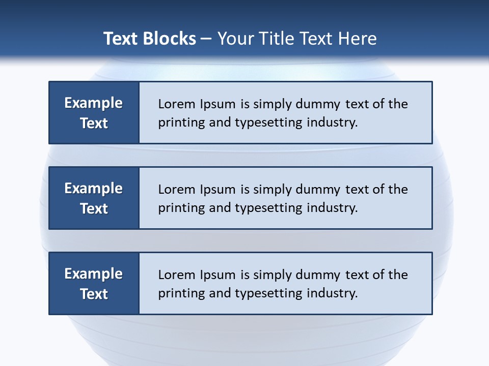 A Blue Exercise Ball On A White Background PowerPoint Template