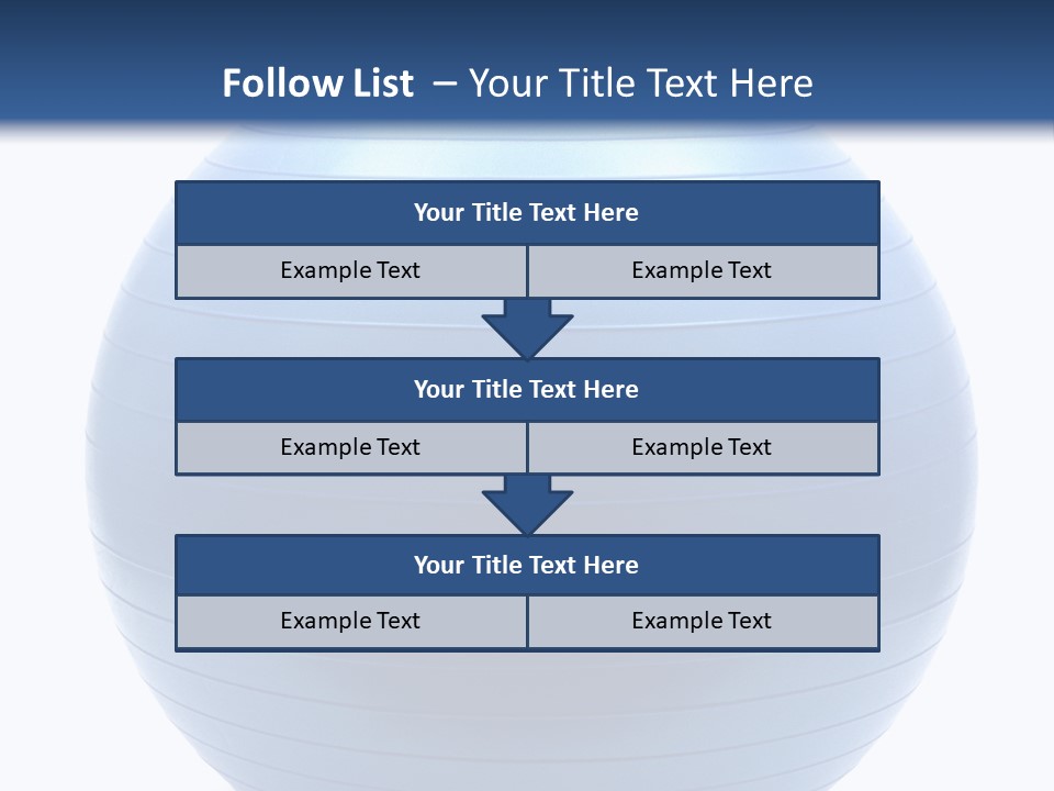 A Blue Exercise Ball On A White Background PowerPoint Template