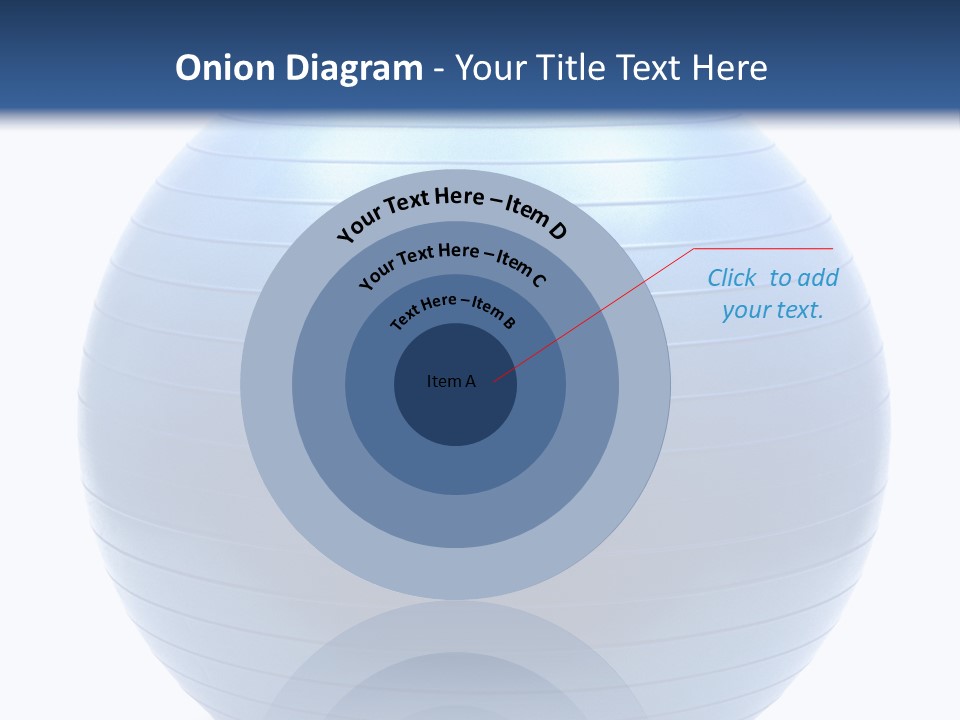 A Blue Exercise Ball On A White Background PowerPoint Template