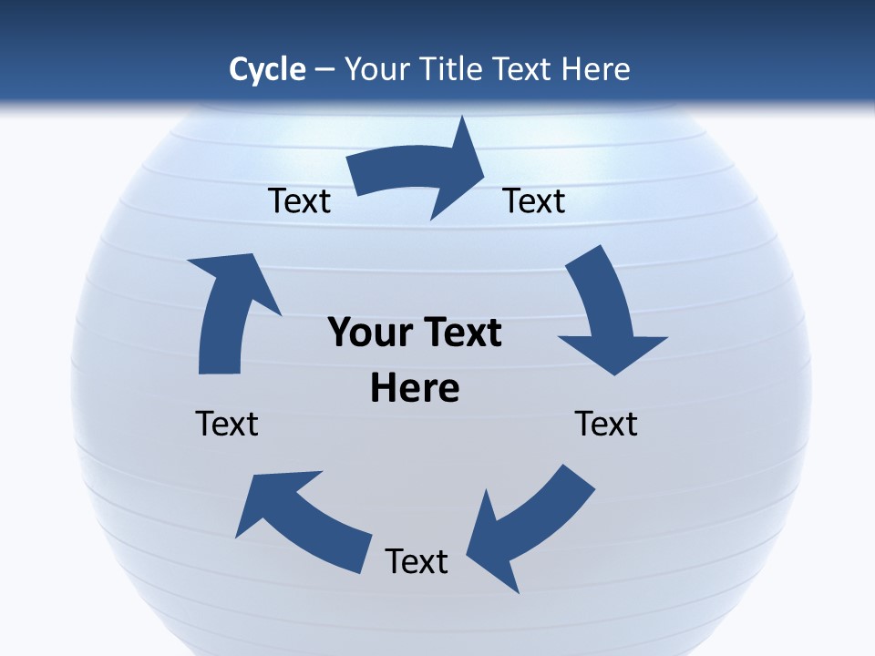 A Blue Exercise Ball On A White Background PowerPoint Template