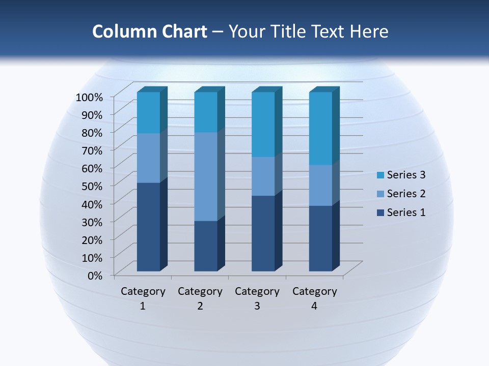A Blue Exercise Ball On A White Background PowerPoint Template