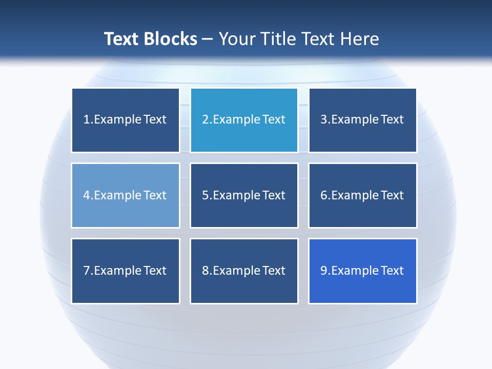 A Blue Exercise Ball On A White Background PowerPoint Template