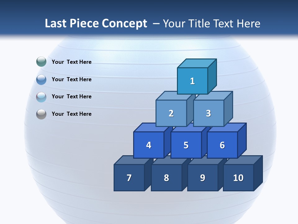 A Blue Exercise Ball On A White Background PowerPoint Template