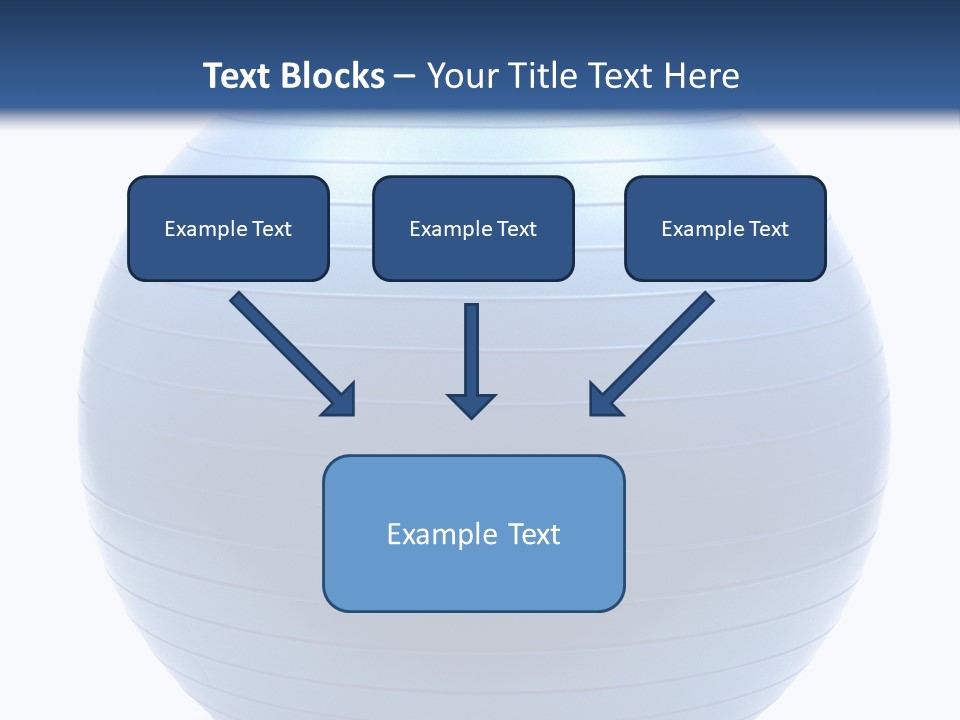 A Blue Exercise Ball On A White Background PowerPoint Template