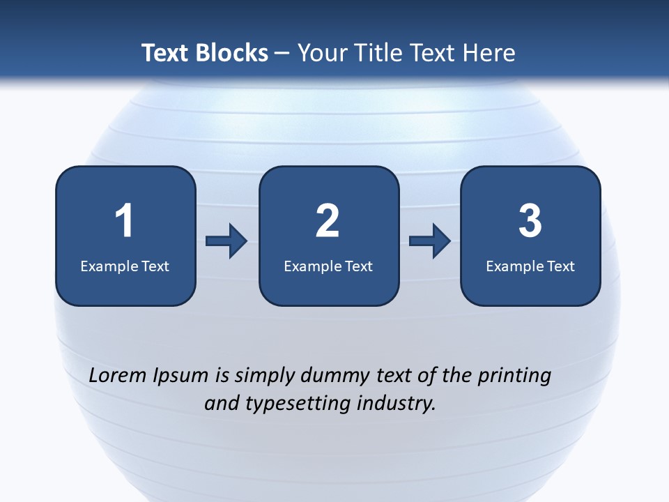 A Blue Exercise Ball On A White Background PowerPoint Template