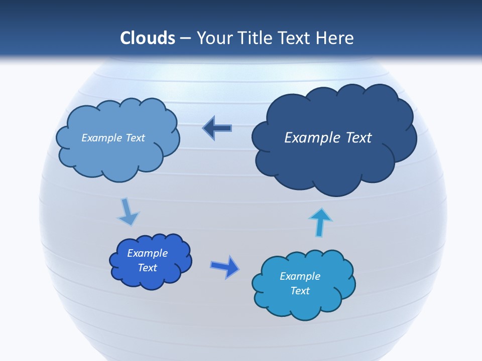 A Blue Exercise Ball On A White Background PowerPoint Template