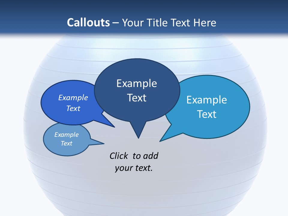 A Blue Exercise Ball On A White Background PowerPoint Template