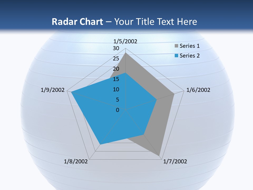 A Blue Exercise Ball On A White Background PowerPoint Template