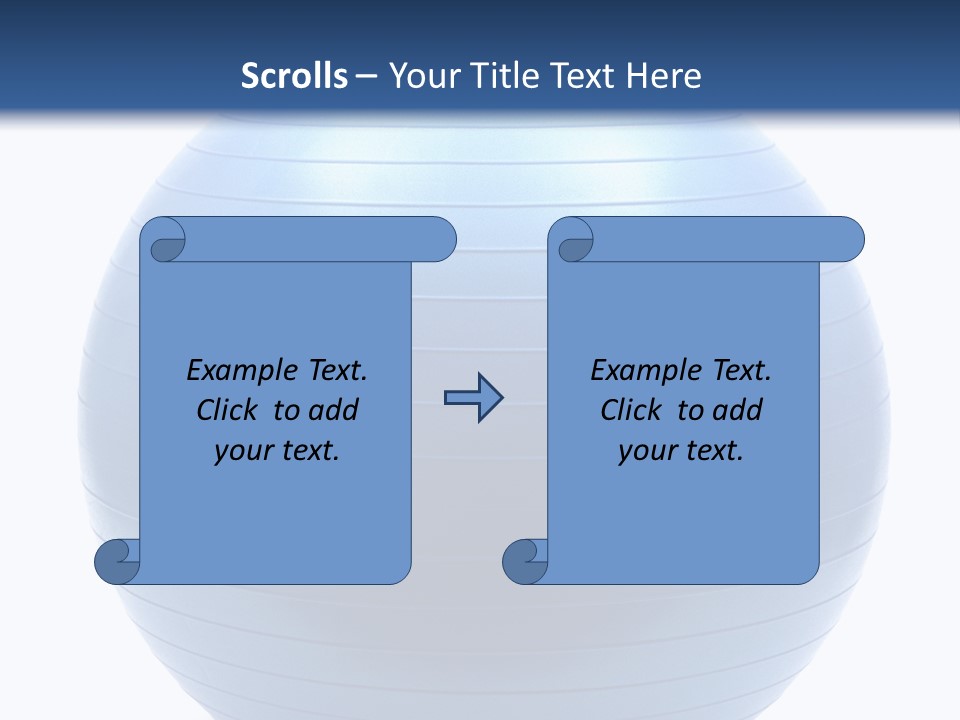 A Blue Exercise Ball On A White Background PowerPoint Template