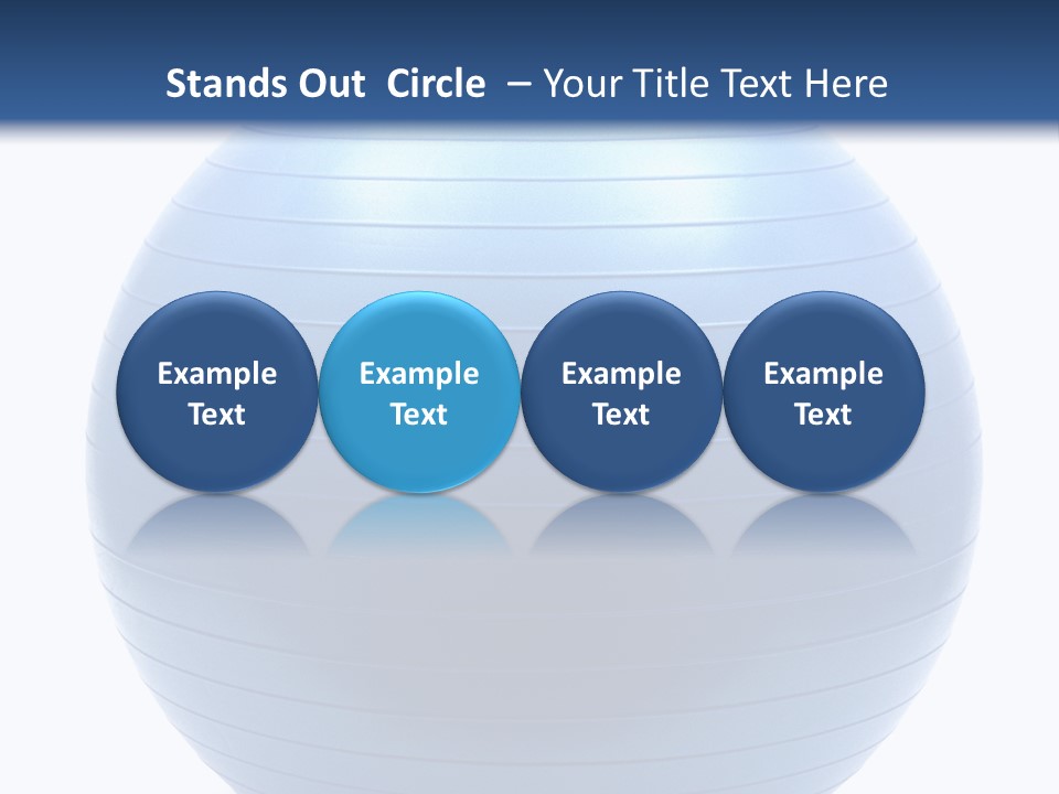 A Blue Exercise Ball On A White Background PowerPoint Template