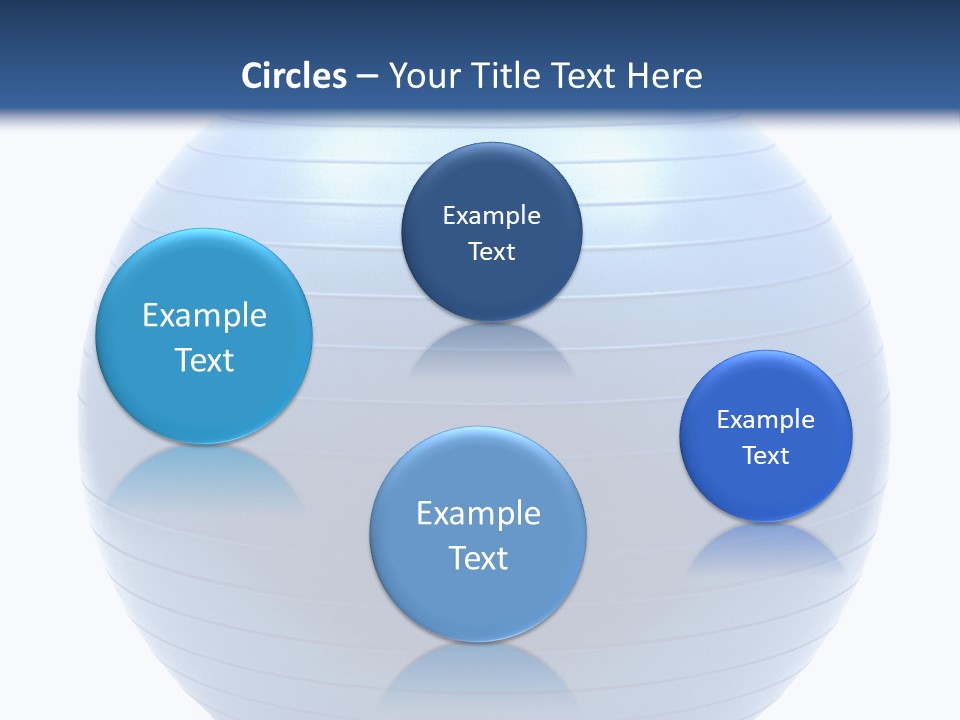 A Blue Exercise Ball On A White Background PowerPoint Template