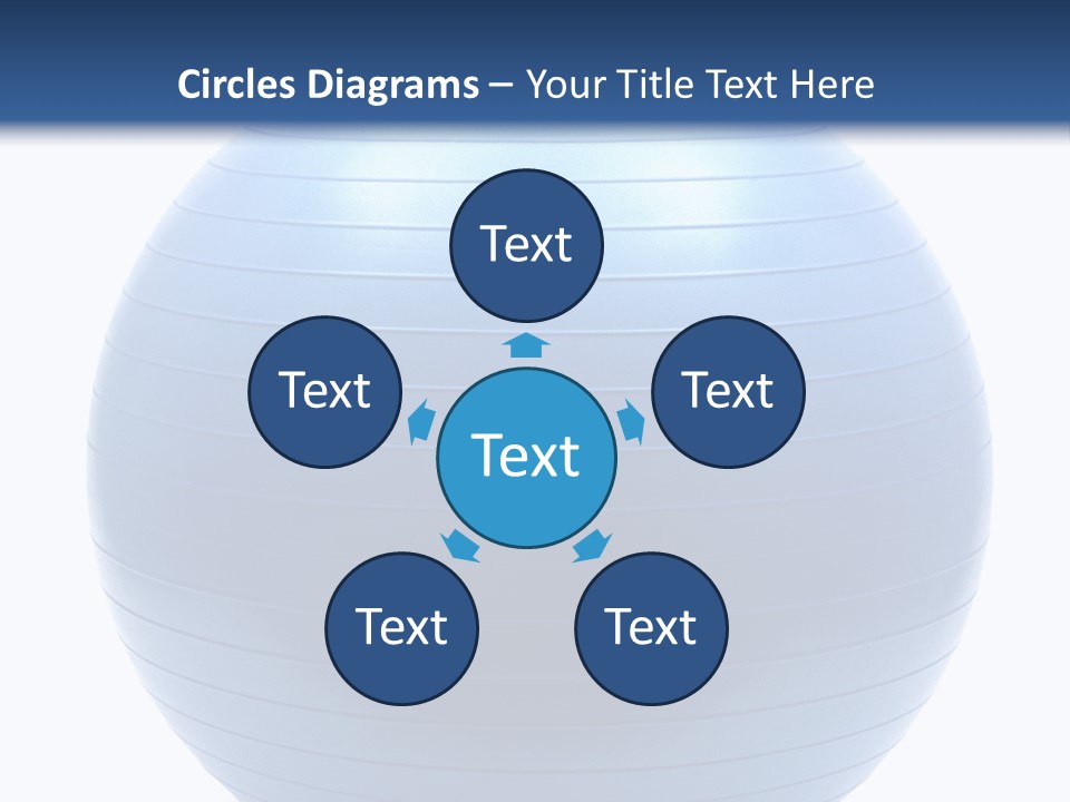 A Blue Exercise Ball On A White Background PowerPoint Template