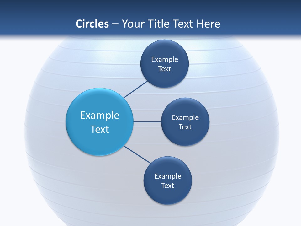 A Blue Exercise Ball On A White Background PowerPoint Template