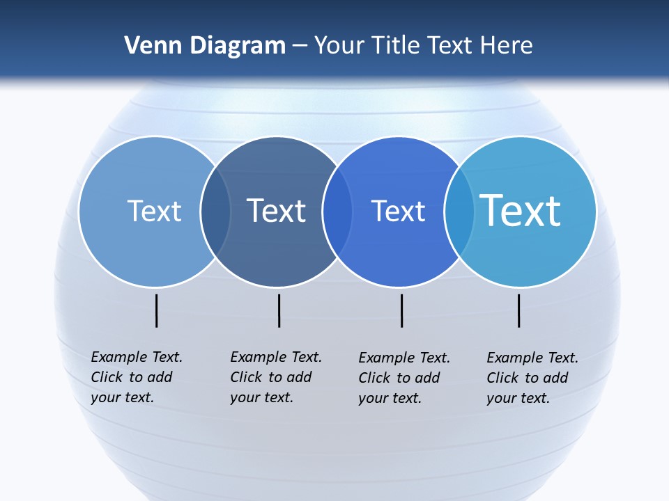 A Blue Exercise Ball On A White Background PowerPoint Template