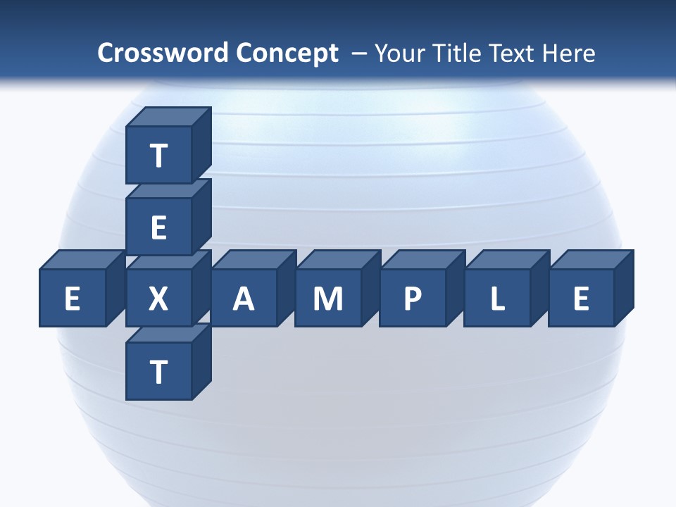 A Blue Exercise Ball On A White Background PowerPoint Template