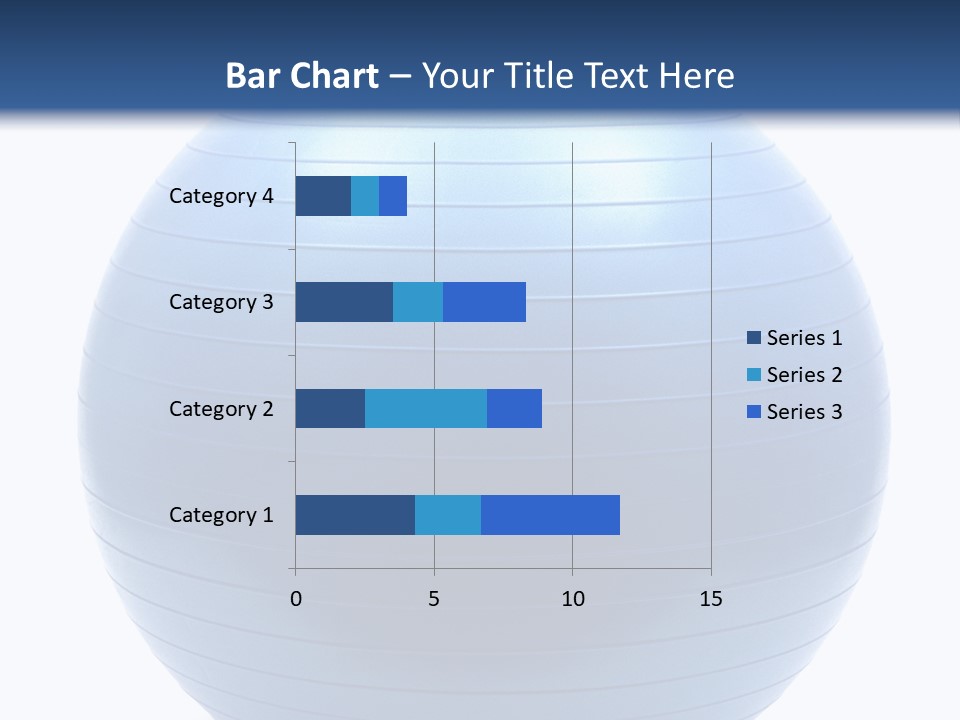 A Blue Exercise Ball On A White Background PowerPoint Template