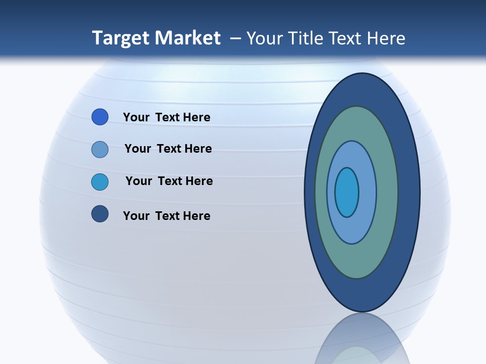 A Blue Exercise Ball On A White Background PowerPoint Template