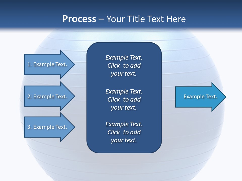A Blue Exercise Ball On A White Background PowerPoint Template