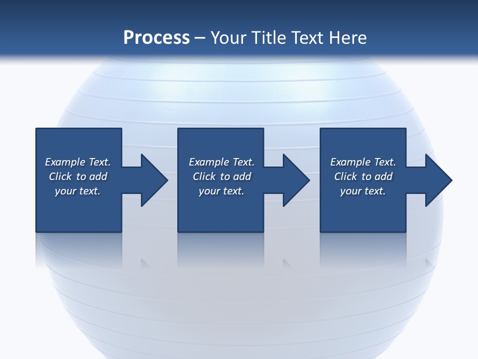 A Blue Exercise Ball On A White Background PowerPoint Template